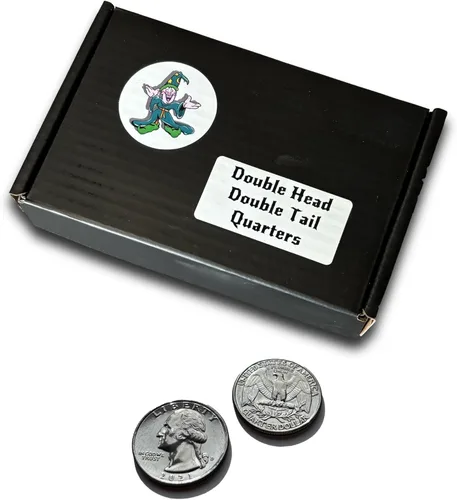 Vista 3 de Ted's Sterling Magic Monedas de cuarto de doble cara genuinas de Estados Unidos con instrucciones para trucos de magia