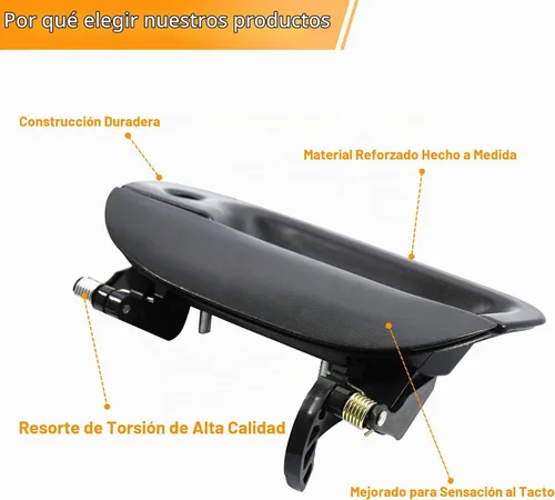 Vista 4 de Pestillo de puerta trasera para puerta trasera, exterior, compatible con Ford 1997-2007 Negro