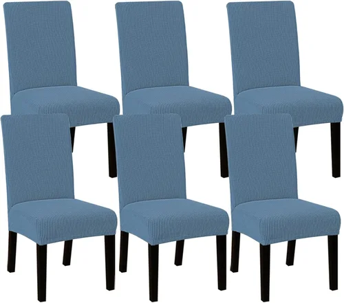 Vista 23 de Jacquard Spandex Dining Room Chair Covers Set of 2/4/6,Elastic Chair Protector Stretch Removable Washable Seat Covers for Dining Room, Wedding