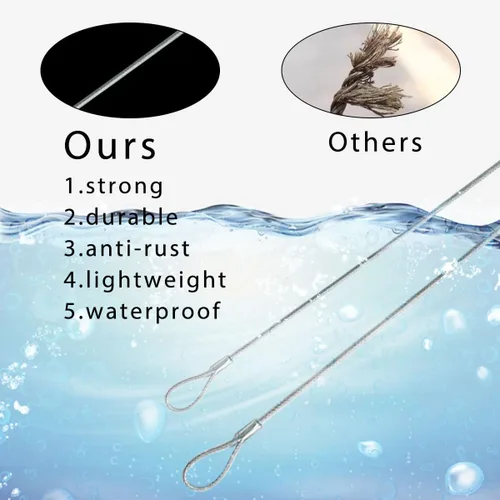 Vista 3 de Paquete de 5 cables de seguridad para candado de equipaje, cable de acero inoxidable con bucles, cable de seguridad de acero inoxidable, bloqueo