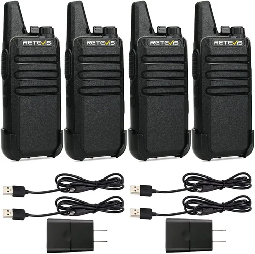 Retevis Radio bidireccional RT22 recargable de largo alcance, radio portátil de 2 vías, carga USB-C, walkie talkies manos libres para adultos,