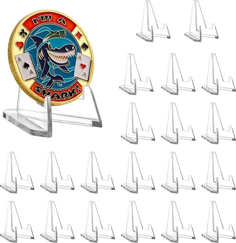 Vista 5 de LuluCircle - Soportes de exhibición de acrílico para monedas, soportes para monedas de desafío, soportes de caballete mini, soportes de exhibición