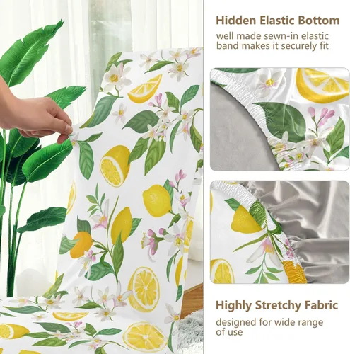 Vista 3 de xigua Paquete de 2 fundas para sillas de comedor, impermeables, elásticas, extraíbles y lavables, para el hogar, restaurante, banquete