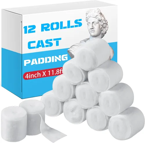 Vista 9 de Paquete individual de 12 rollos de relleno fundido, de algodón suave, con vendaje de gasa de yeso para Halloween, vendaje de vendaje artístico