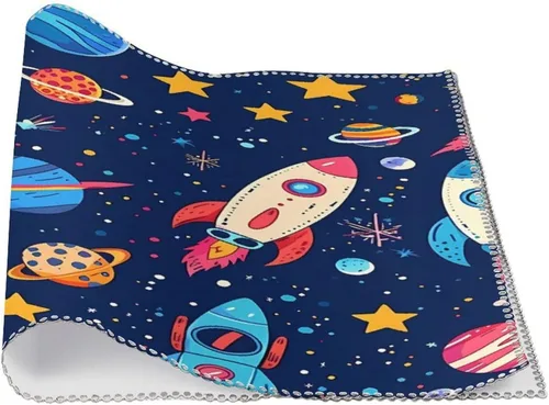 Vista 3 de Spaceship Astronaut Placemats Set of 6 Resistant Table Mats Washable Place Mats for Dinner Party Table Decoration