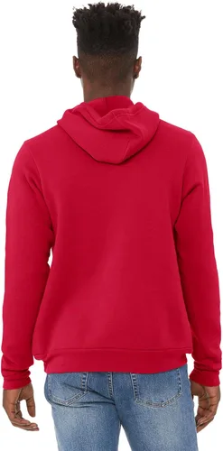 Vista 2 de Sudadera con capucha Bella + Canvas, unisex, con friza de algodón, L, Rojo