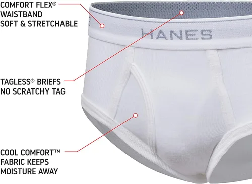 Vista 2 de Hanes Boys Underwear Hanes Boys White Briefs 100 Cotton Underwear for Boys No Ride-Up Boys Briefs 6-Pack