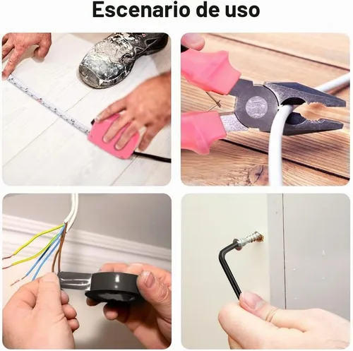 Vista 5 de Juego de herramientas rosa de 13 piezas, mini caja de herramientas para mujeres. Kit de herramientas para el hogar con caja de herramientas