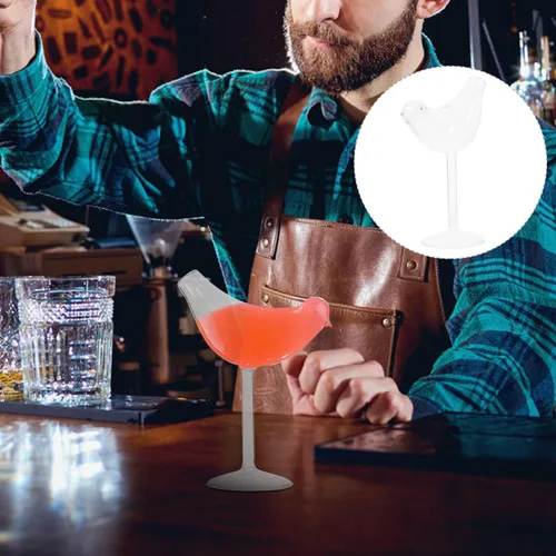 Vista 9 de UPKOCH Juego de 8 copas de cóctel con forma de pájaro, copas de cóctel creativas, copas de vino transparentes de champán para bar, restaurante, club