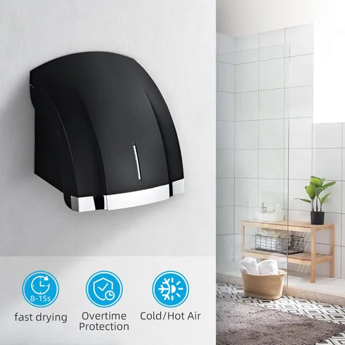 Vista 4 de Secador de manos para baño en casa comercial - Secadores de manos de aire automáticos eléctricos, LX-1003 Silver