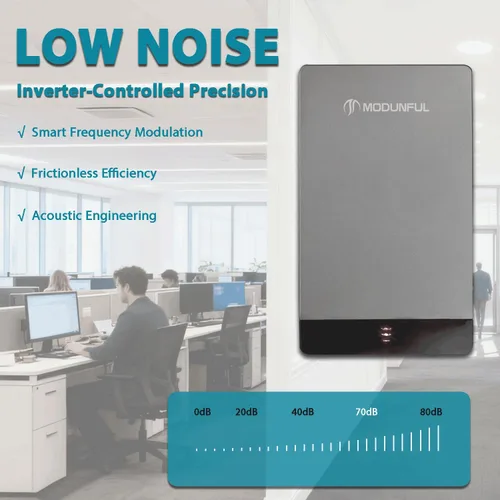 Vista 5 de modunful Secadores de manos compactos para baños, secador de manos turbo comercial de 110 V con doble flujo de aire y bajo ruido, gris oscuro