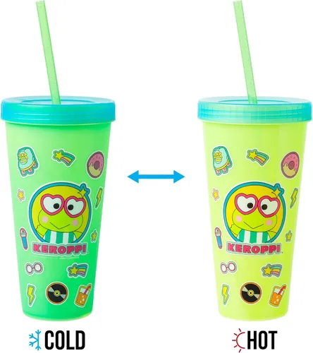 Vista 97 de Silver Buffalo Disney Nightmare Before Christmas Character Grid - Paquete de 4 vasos de plástico que cambian de color, 24 onzas