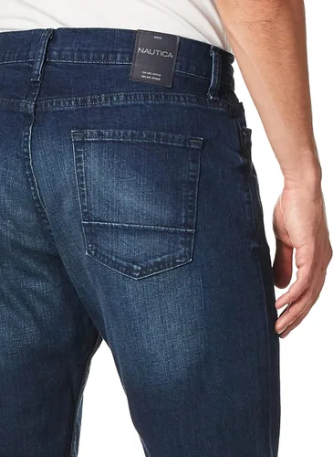 Vista 2 de Nautica Traditional Collection - Pantalón de mezclilla para hombre, ajuste relajado.