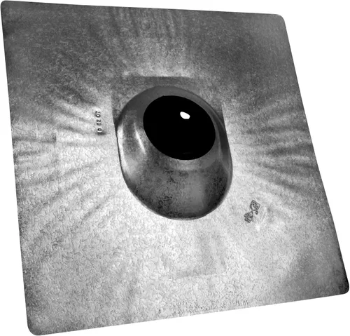 Vista 7 de Oatey 11830 galvanizado 0.5" - 1" diámetro del tubo No-Calk, techo solar intermitente 9" x 12.5" Base