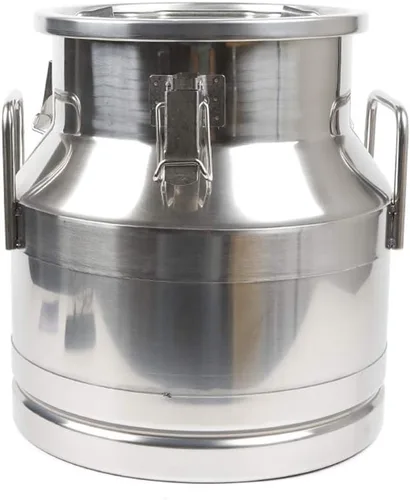 Lata de leche de acero inoxidable de 3.17 galones, cubo de leche resistente con mango ergonómico y tapa hermética, recipiente sólido líquido SS,