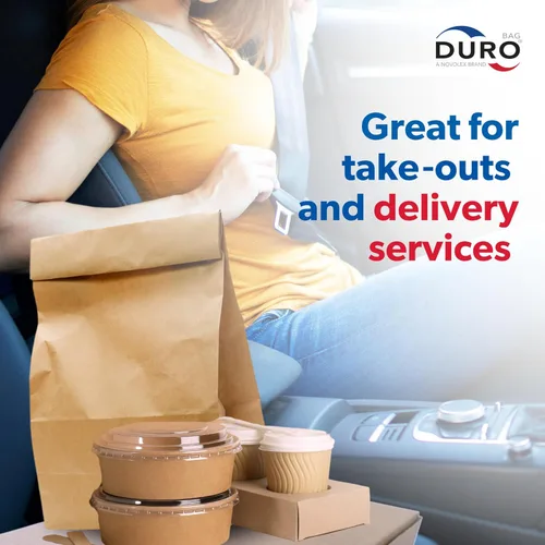 Vista 4 de DURO 57# Bolsas de papel marrón para comestibles resistentes, 12 x 7 x 17 pulgadas, 25 unidades, bolsas de papel marrón grandes para compras