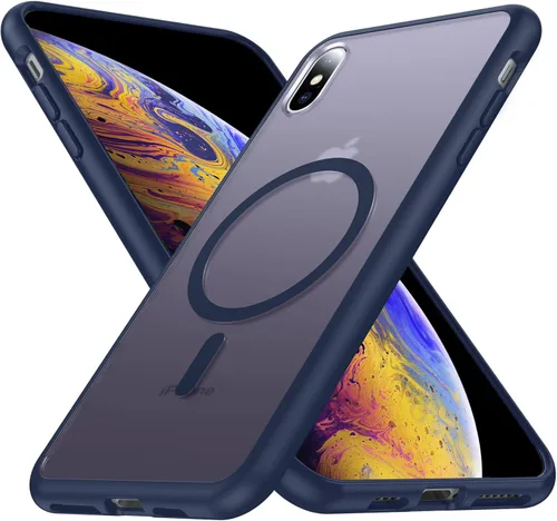 Vista 47 de [NO.1 Magnético] Funda para iPhone X (10)/Xs con carga inalámbrica MagSafe [mate translúcido] [antihuellas] [prueba de caídas de grado militar]