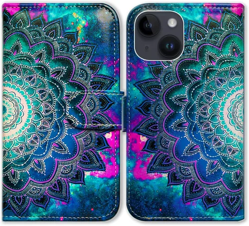 Vista 13 de Bcov Funda para iPhone 15, diseño de pájaro negro y verde con tapa para teléfono, con ranura para tarjetas, soporte para iPhone 15
