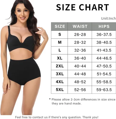 Vista 5 de wirarpa Ropa interior de algodón para mujer, de cintura súper alta, elástica, cobertura completa, paquete de 4