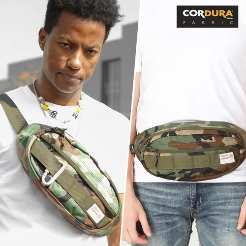 Vista 8 de Rough Enough - Riñonera cruzada para hombre, Camo, Riñonera de camuflaje militar