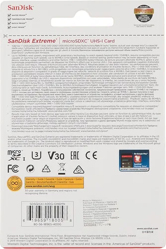 Vista 2 de SanDisk Tarjeta de memoria Extreme MicroSDXC UHS-I de 400 GB - C10, U3, V30, 4K, A2, Micro SD - SDSQXA1-400G-GN6MN