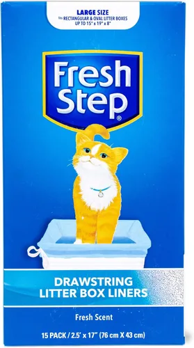 Vista 10 de Fresco Paso Cordón Cat Litter Box Liners, perfumado, tamaño jumbo, 36" x 19" - 7 unidades por caja, 2 cajas