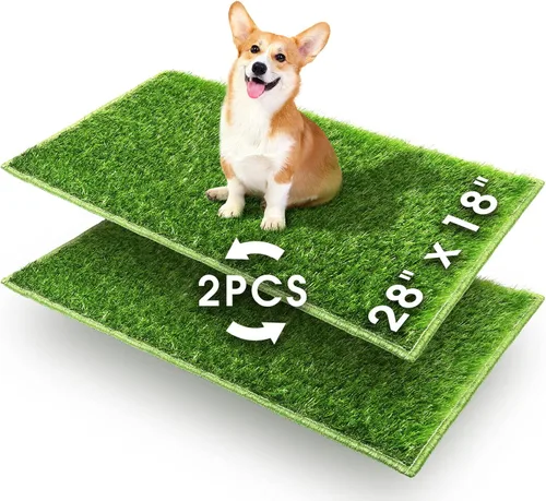 Vista 9 de Hompet Almohadilla de entrenamiento para perros para interiores y cachorros, bandeja de basura extraíble para una limpieza más fácil, césped