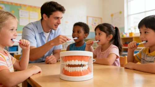 Vista 5 de Modelo de dientes estándar, YOFAN Kids Dental Teaching Study Supplies Adult Standard Typodont Demonstration Dental D