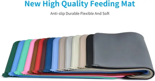 Vista 5 de AUDWUD - Tapete de silicona impermeable para alimentación de mascotas, antideslizante, tapete para tazón de perros para comida y agua