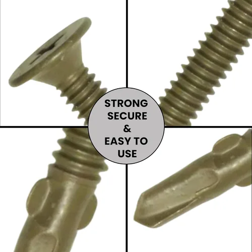 Vista 3 de Tornillos escariadores Tek para madera y metal revestidos en cerámica