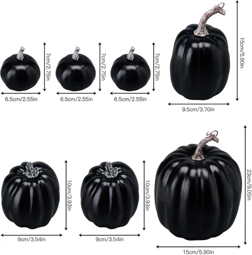 Vista 5 de woshilaocai 7 calabazas artificiales para decoración de otoño, cosecha, Acción de Gracias, Halloween, vacaciones, decoración de casa de campo