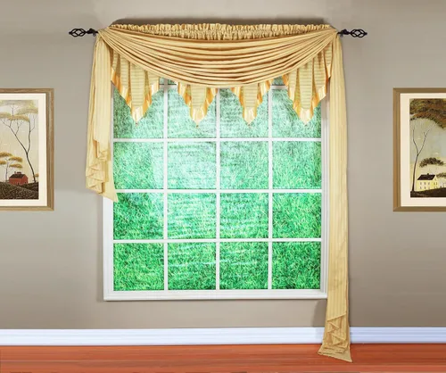 Vista 22 de Today's Curtain, Inserción de Abanico de Cortina de Rayas Silueta Translúcida, Azul, 30" x 76.2 cm de ancho x 101.6 cm de largo