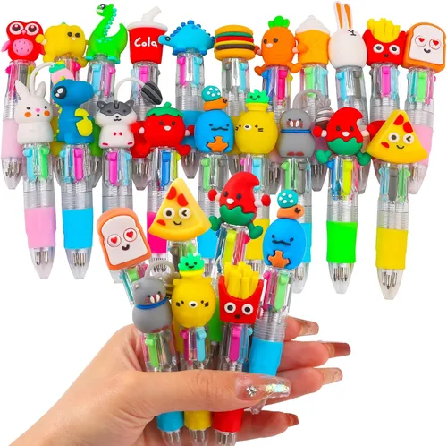 Vista 35 de CZWZ 8 piezas de bolígrafos de cuentas navideños, bolígrafos de plástico con cuentas y cuentas de silicona multicolor, bolígrafos navideños