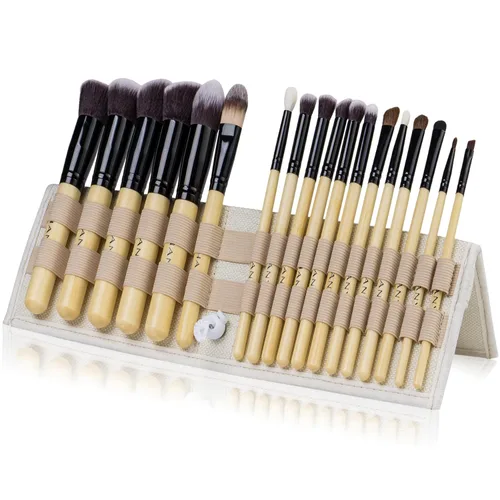 Vista 5 de SHANY Artisan's Easel Bamboo – Colección Elite Cosmetics Brush – Juego completo de brochas de maquillaje Kabuki con soporte de cepillo convertible