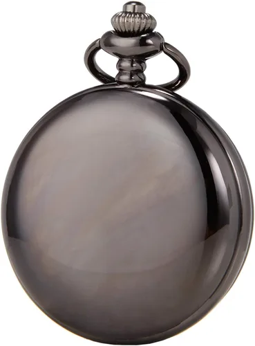 SEWOR Nice Quartz Pocket Watch Shell Dial Gold Smooth Case with Two Type Chain Leather Metal