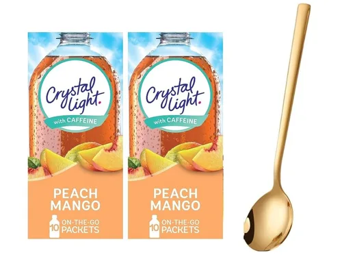 Vista 8 de Crystal Light On The Go Mezcla de Bebida - Dos (2) Paquetes de 10 unidades cada uno - Sin Azúcar, Refresco Bajo en Calorías con una Cuchara