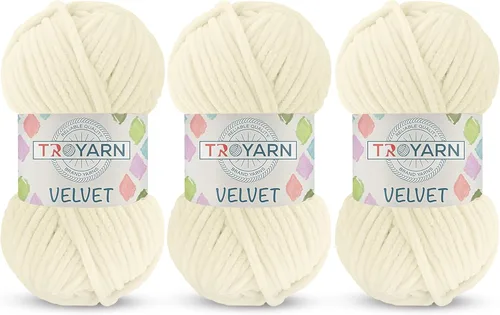 Vista 64 de Hilo de Chenilla para Ganchillo - 100g (121m), Hilo Suavísimo y Esponjoso, Perfecto para Mantas de Bebé y Amigurumi, Tamaño 6