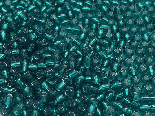 Vista 18 de Cuentas de vidrio checo verde aguamarina opaco. Tamaño: 6/0 1.41 oz / 1.4 oz (Aqua Opaque)