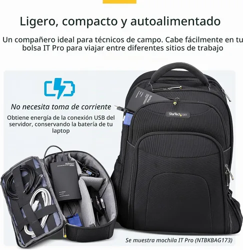 Vista 6 de StarTech Adaptador Portátil de Carrito de Choque para Laptop para Gestión de Servidores, Consola KVM USB/VGA, Windows/Linux/MacOS - TAA