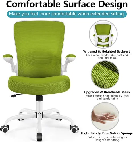 Vista 7 de FelixKing Silla de oficina, silla de escritorio ergonómica, sillas de malla transpirable, respaldo alto, soporte lumbar ajustable, reposabrazos