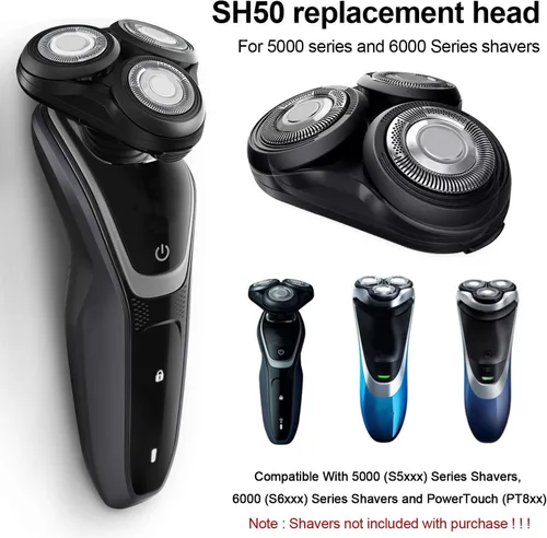 Vista 6 de Durimi Conjunto de cabezal completo de repuesto para afeitadoras Philips Norelco Series 5000