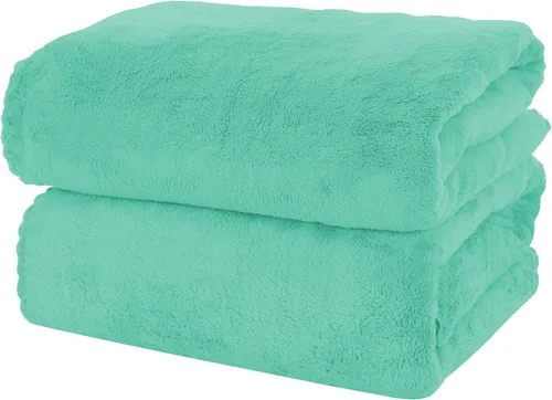 Vista 23 de MOONQUEEN Juego de 6 toallas de baño premium - Secado rápido - Toallas de microfibra de terciopelo coral altamente absorbentes - Uso multipropósito