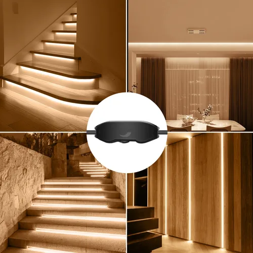 Vista 6 de iNextStation Paquete de 2 tiras de luces LED con regulador de intensidad DC12V-24V, controlador ajustable de brillo LED, mini accesorios