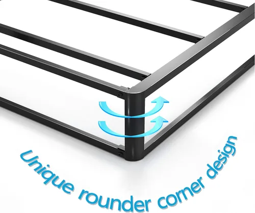 Vista 6 de Somier de metal de perfil bajo de 5 pulgadas para cama King, estructura resistente, base de colchón, sin ruido, antideslizante, fácil montaje