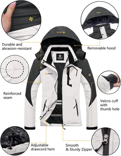 Vista 6 de GEMYSE - Chaqueta de esquí y nieve para mujer, diseño impermeable y resistente al viento, para invierno
