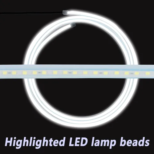 Vista 4 de Luz LED para capó de automóvil, tiras de luz LED impermeables monocromáticas frías para luces exteriores de automóvil, accesorios universales