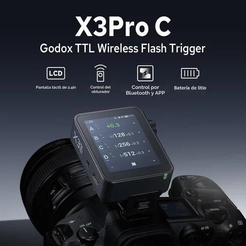 Vista 3 de GODOX X3 Pro S X3Pro-S TTL - Disparador de flash inalámbrico para Sony, transmisor de flash con pantalla táctil inalámbrica de 2.4G, compatible