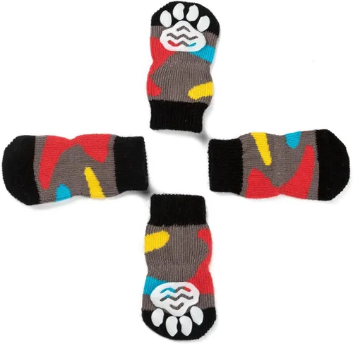 Vista 7 de Pet Heroic - Calcetines de punto antideslizantes para perros y gatos con refuerzo de goma, protector de pata de perro y protector de pata de gato