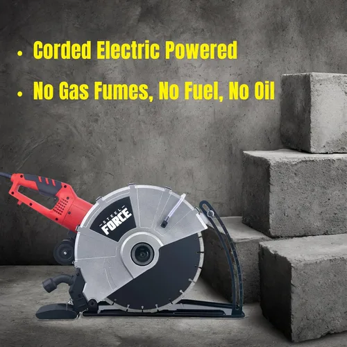 Vista 2 de Steel Force KPC 3551 - Sierra de hormigón circular eléctrica con cable eléctrico de 14 pulgadas, cortador de ángulo de potencia de 2600 W con línea