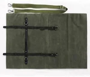 Vista 3 de Bolsa enrollable para cuchillos de chef, bolsas de lona encerada para cuchillos con 10 ranuras y 1 bolsillo con cremallera, bolsa de chef para chefs